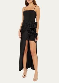 Drina Sleeveless Satin Wrap Gown at Bergdorf Goodman