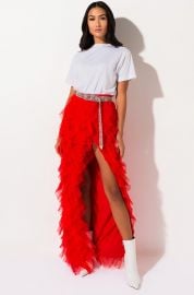 Drinks On You Tulle layered Maxi Skirt by Akira Label at Shop Akira