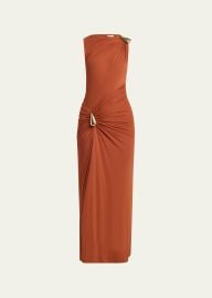 Drop Detail Gathered Matte Crepe Jersey Maxi Dress at Bergdorf Goodman