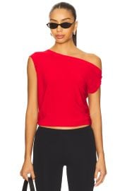 Drop Shoulder Top in Red at Revolve