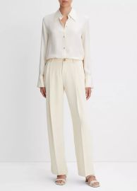 Drop-Waist Pleated Crepe Trouser in Products Women at Vince