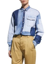 Dsquared2 Menx27s Patchwork Denim Western Shirt at Neiman Marcus