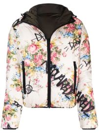 Dsquared2 Reversible Logo graffiti Floral print Padded Jacket in Multicolor at Farfetch