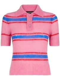 Dsquared2 Striped mohair blend knit polo at Farfetch