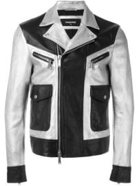 Dsquared2 Two Tone Leather Jacket at Farfetch