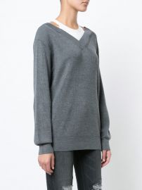 Dual Layered Bardot Sweater by T by Alexander Wang at Farfetch