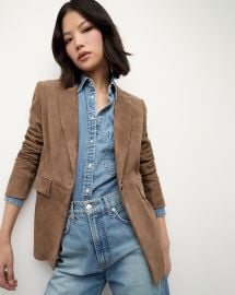 Duane Suede Dickey Jacket in Brown at Veronica Beard