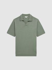 Duchie Merino Wool Open Collar Polo Shirt REISS USA at Reiss