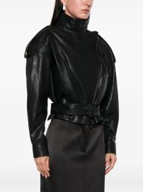 Ducie Grained Leather Jacket Black at Farfetch