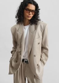 Dunbar Double-Breasted Blazer - Taupe The Frankie Shop at The Frankie Shop