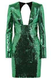 Dundas green sequin dress at Net A Porter