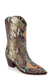 Dune London Pardner Snakeskin Embossed Western Boot at Nordstrom