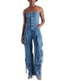 Duo Strapless Denim Cargo Jumpsuit at Macys