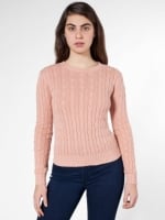 Dusty pink cable knit sweater at American Apparel