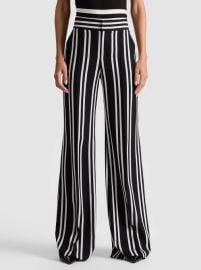 Dylan Pant In Paddleboard Stripe Blackecru Alice Olivia at Alice + Olivia