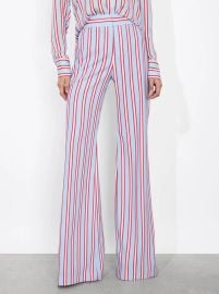 Dylan Pant In Teakwood Stripe Mineral Blueb Alice Olivia at Alice + Olivia