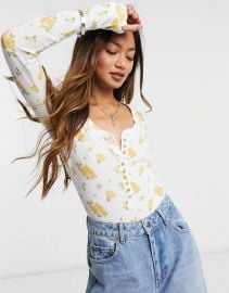 Dylan Thermal Printed Bodysuit by Free People at Asos