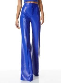 Dylan Vegan Leather Wide Leg Pant In Royalty Alice And Olivia at Alice + Olivia