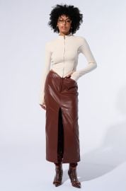 EARNED IT FAUX LEATHER MAXI SKIRT AKIRA at Akira