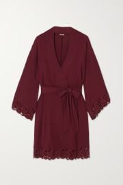 EBERJEY Naya lace-trimmed stretch-modal robe NET-A-PORTER at Net a Porter