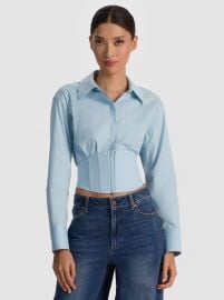 EDIE CORSET BUTTON DOWN at Alice + Olivia