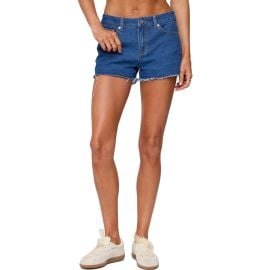 EDIKTED Birdy Low Rise Micro Denim Cutoff Shorts at Nordstrom