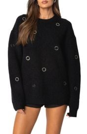 EDIKTED Ellia Grommet Oversize Sweater at Nordstrom