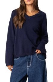 EDIKTED Martha Oversized V-Neck Sweater at Nordstrom