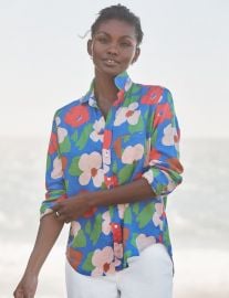 EILEEN Bright Blue Floral, Italian Classic Linen at Frank and Eileen