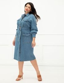 ELEMENTS Denim Utility Dress at ELOQUII