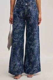 ELEVATED WIDE LEG DENIM WITH RHINESTONES AKIRA at Akira