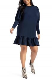 ELOQUII Flounce Hem Sweatshirt Dress  Plus Size    Nordstrom at Nordstrom