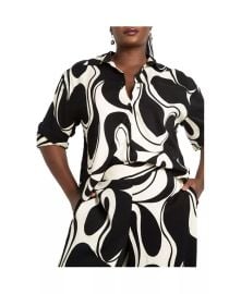 ELOQUII Plus Size Printed Button Down - Macys at Macys