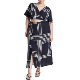 ELOQUII Wrapover Printed Skirt - 20 Stripe Remix Target at Target