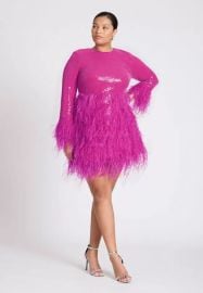 ELOQUII x kate spade new york Sequin And Feather Mini Dress Eloquii at Eloquii