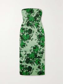 EMILIA WICKSTEAD Adalina strapless floral-print taffeta-faille midi dress NET-A-PORTER at Net a Porter