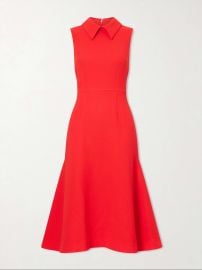 EMILIA WICKSTEAD Leontine wool-crepe midi dress at Net a Porter