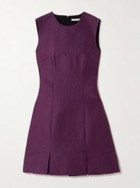 EMILIA WICKSTEAD Petronella pleated cloqué mini dress at Net a Porter