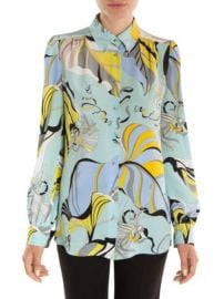 WornOnTV: Robin’s blue printed blouse on Good Morning America | Robin ...