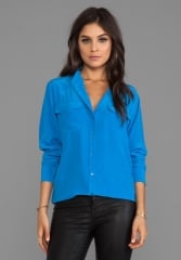 EQUIPMENT Signature Blouse in Klein Blue at Revolve