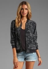 EQUIPMENT Underground Camo Printed Abbot Bomber with Contrast in Traditional Camo at Revolve