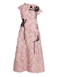 ERDEM Asymmetric Fringed Dress Pink at Farfetch
