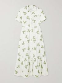 ERDEM Embroidered gathered cotton fil coup midi dress NET-A-PORTER at Net a Porter