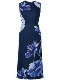 ERDEM Sleeveless Midi Dress Blue at Farfetch