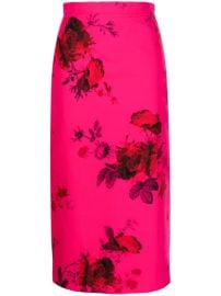 ERDEM floral-print Faille Pencil Skirt - at Farfetch