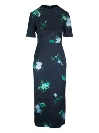 ERDEM floral-print short-sleeve Maxi Dress Blue at Farfetch