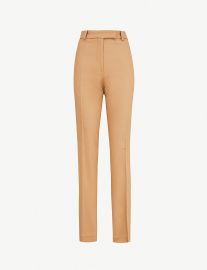 ERMANNO SIDE-STRIPE HIGH-RISE STRAIGHT STRETCH-WOOL PANTS at Selfridges