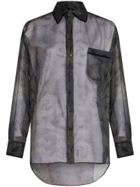 ETRO Printed Silk Shirt Grey at Farfetch