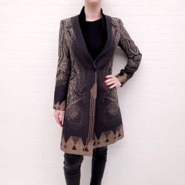 ETRO SAGE GREEN COAT WITH VELVET COLLAR - SIZE 40 at Rewind Couture