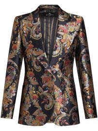 ETRO paisley-print fil-coup Jacquard Jacket Blue at Farfetch